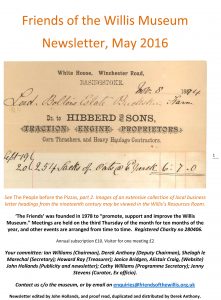 Friends of the Willis Museum - May 2016 Newsletter